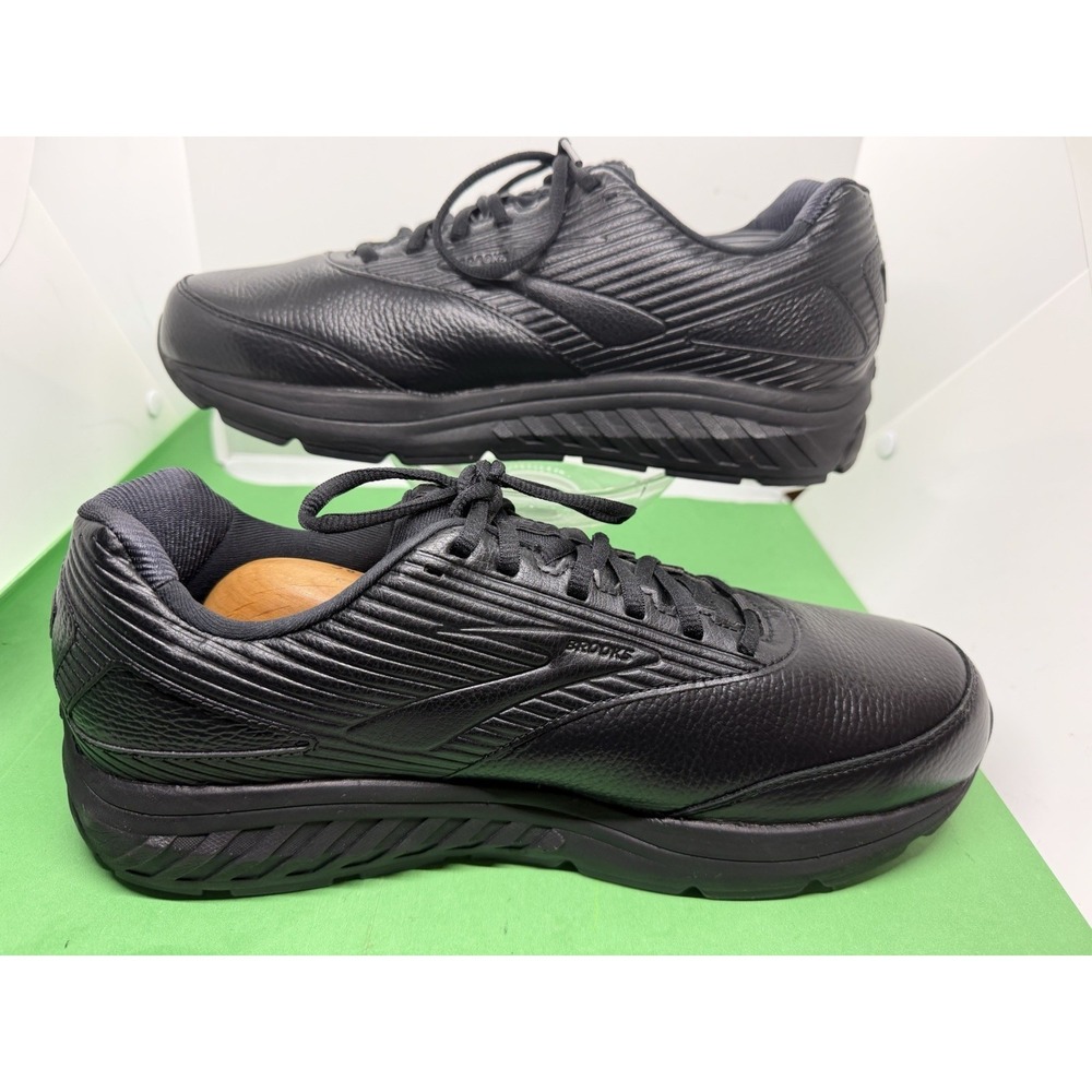 Men's 13 2E W Wide Brooks Addiction Walker 2 1103182E072 Black Leather Shoes